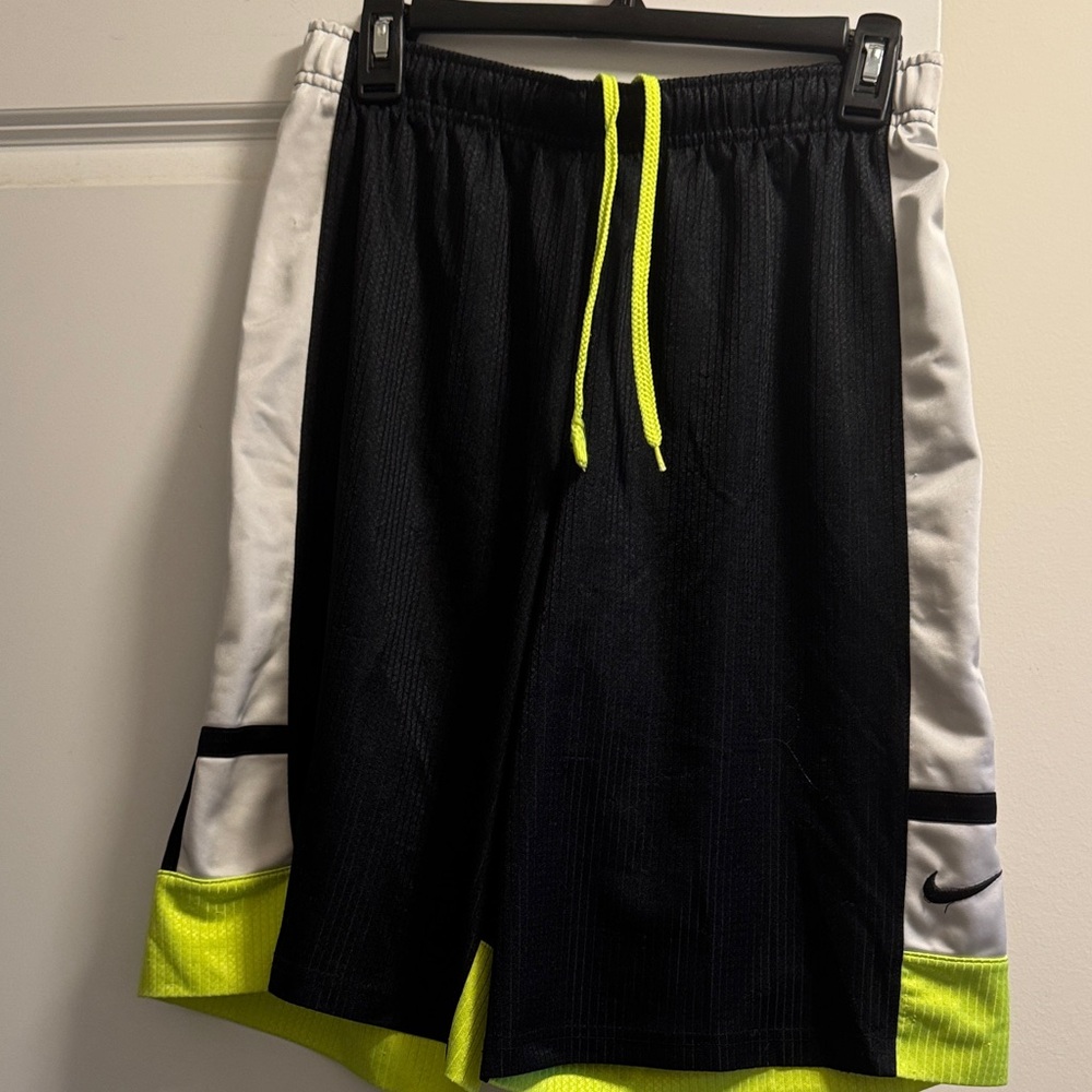 Nike kids Black and Neon Yellow Sports Shorts